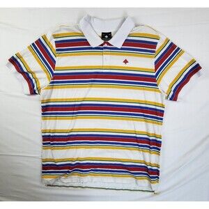 LRG Lifted Research Group Men’s Polo Shirt Size XXL Multicolor Striped Casual